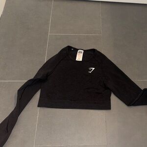 Gymshark Charcole Long Sleeve Crop Top